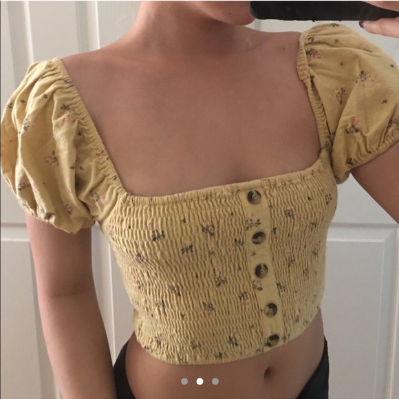 Yellow off the shoulder top - Picture 2 of 3
